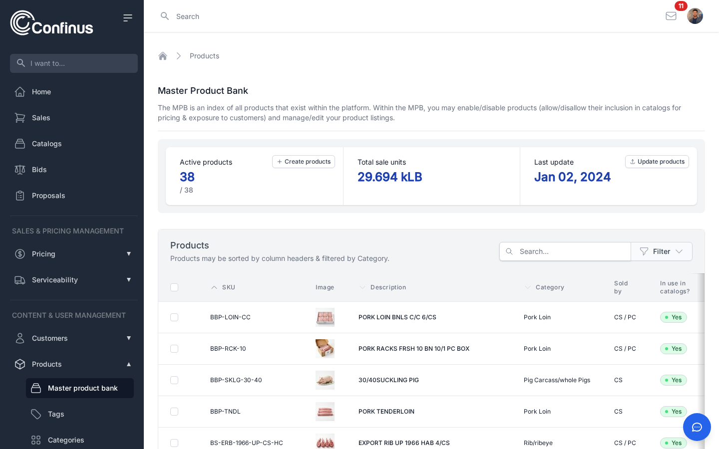 Product modeling with catch-weight and sell variants